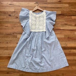 Zara Girls Blue dress with lace detail